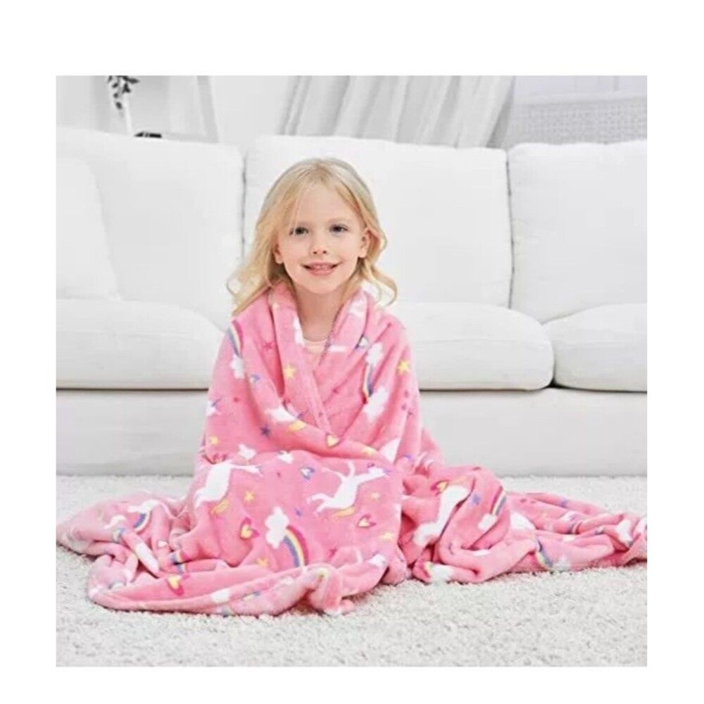 Adorable! Softan Unicorn Blanket Kids Throw Blanket Soft And Fluffy Great Gift